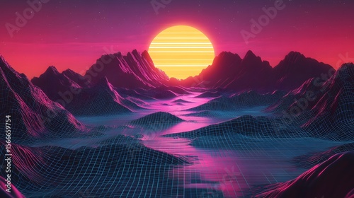 Retro Abstract Holographic Background