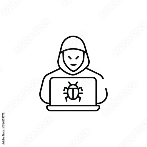 Hacking icon design with white background stock illustration