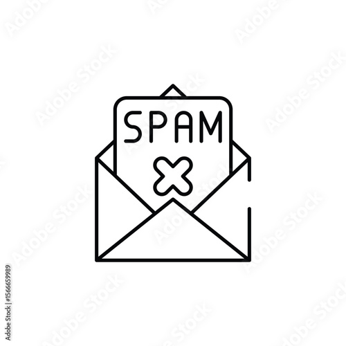 Spam Email icon design with white background stock illustration