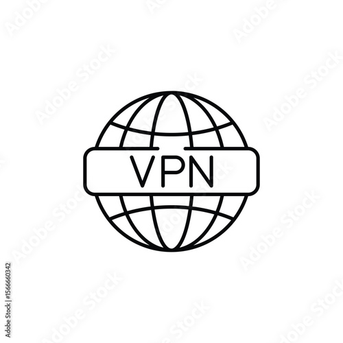 Vpn icon design with white background stock illustration