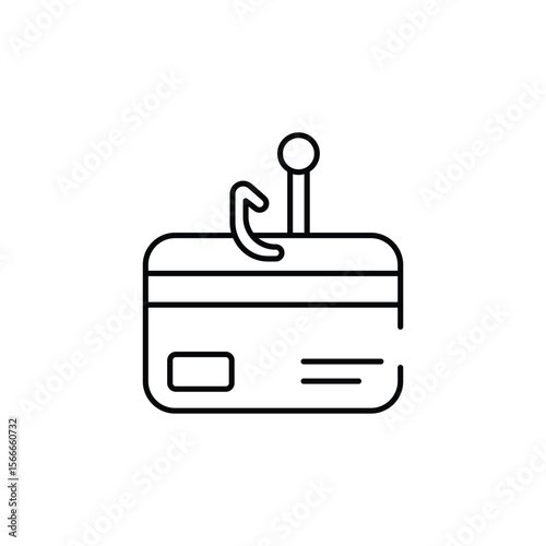 Card Phishing icon design with white background stock illustration
