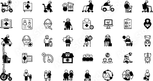 Elderly care icons
