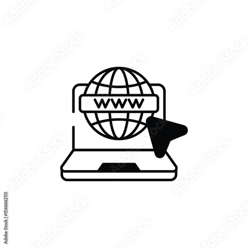 Domain icon design with white background stock illustration