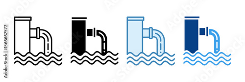 Waste Water Icon Set Multiple Style Collection