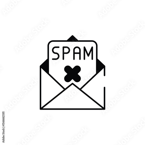 Spam Email icon design with white background stock illustration