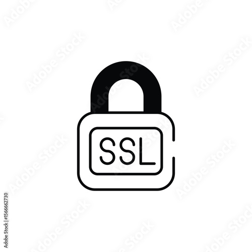 Ssl icon design with white background stock illustration