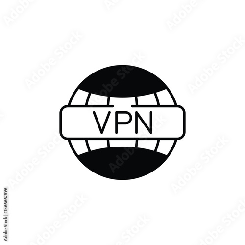 Vpn icon design with white background stock illustration