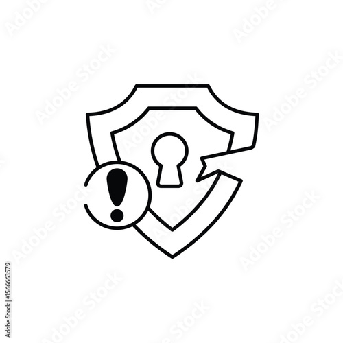 Breach Shield icon design with white background stock illustration