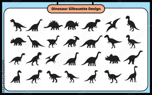 Dinosaur Silhouette Vector Design Art