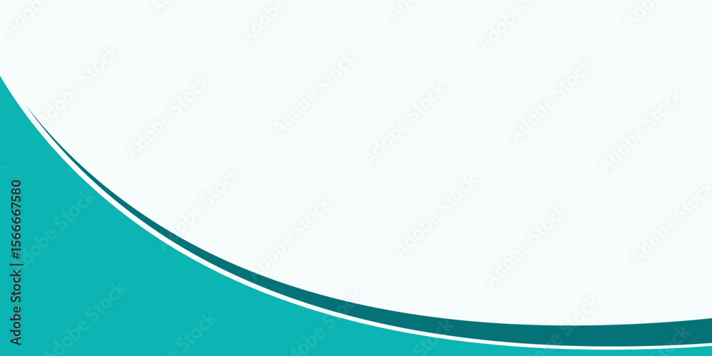 Obraz premium Teal Wave Abstract Background Template for Business or Corporate Banner