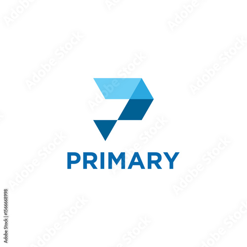 Geometric letter P logo design for primary brand identity and corporate mark