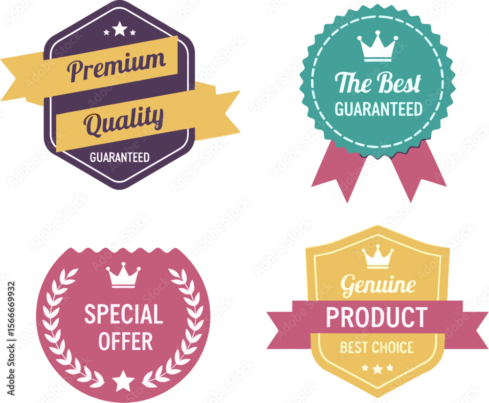 Vector badges labels collection premium quality best choice special offer