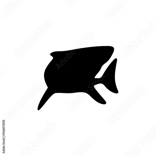Shark silhouette icon vector 