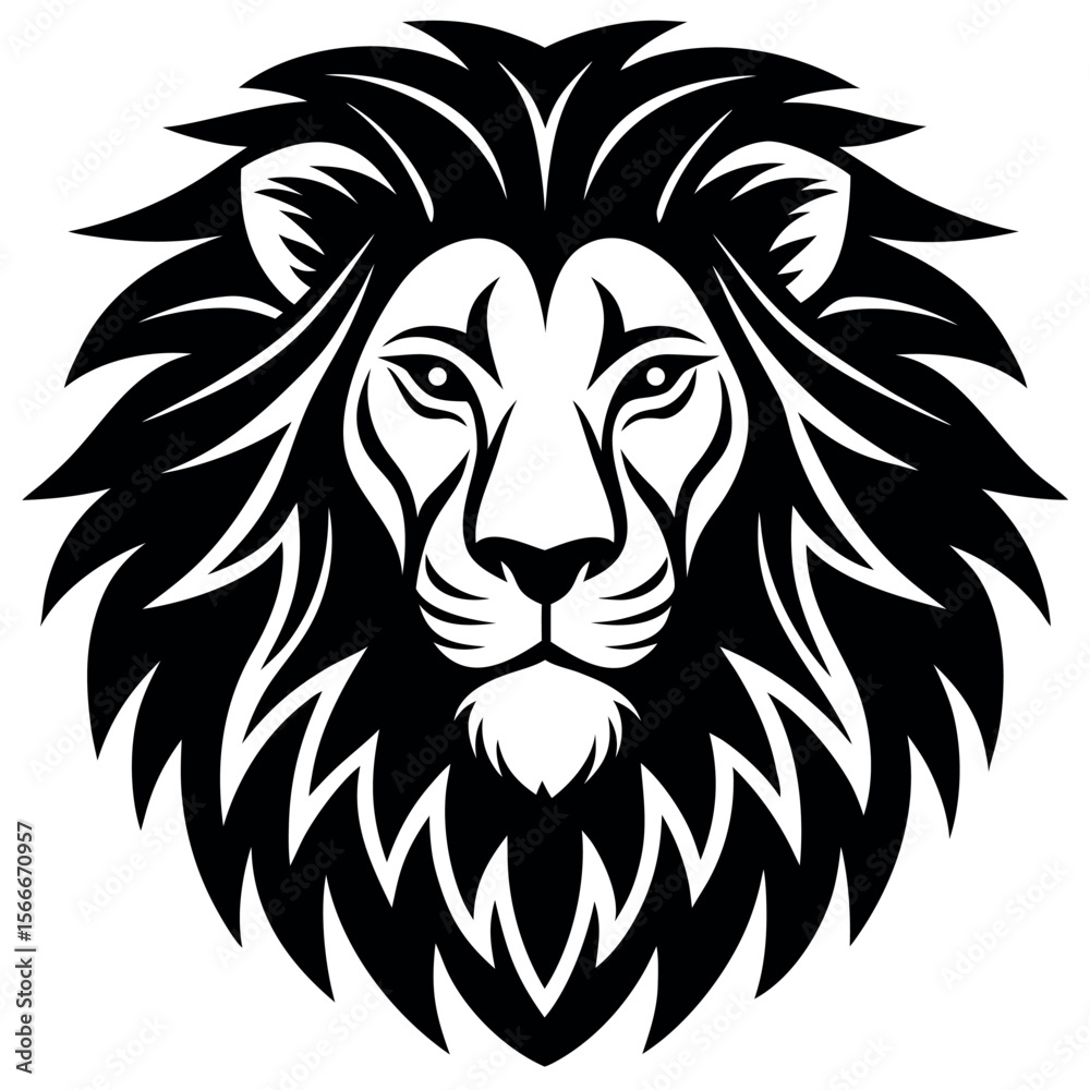 Fototapeta premium Lion head logo vector illustration.