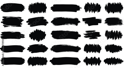 Wallpaper Mural Collection of Black Brush Strokes on White Background Torontodigital.ca