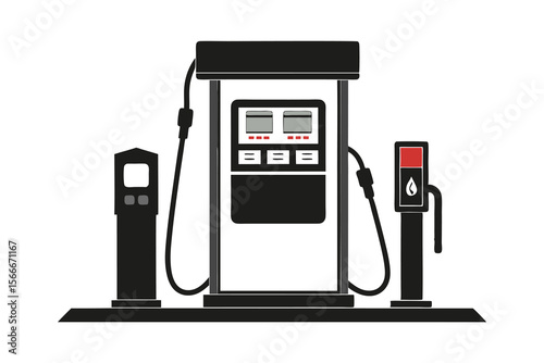 Fuel dispenser silhouette on white background