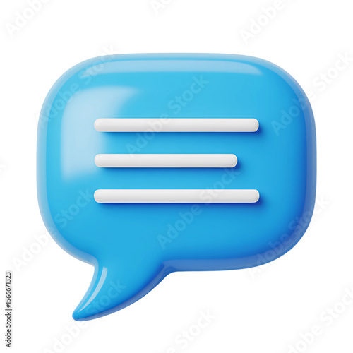 Contemporary blue speech bubble graphic element designed for use in web design and application interfaces, easily scalable for diverse projects.