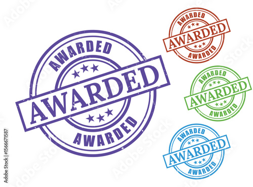 Award Winning Achievement Colorful Stamp Graphics