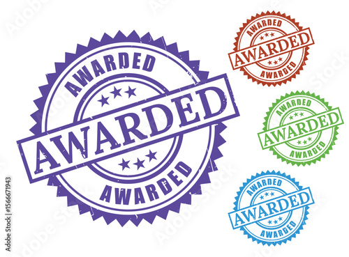 Award Winning Design Four Colorful Awarded Stamps