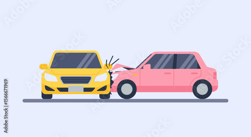 Car accident illustration vector graphic design for insurance claim concept