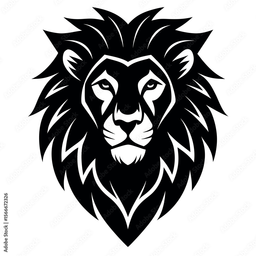 Obraz premium Lion head logo vector illustration.