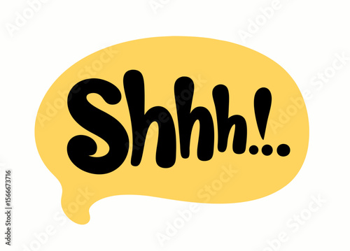 Quiet! Shhh! Speech Bubble Illustration