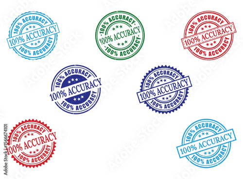  Collection of 100% Accuracy Guarantee Certified Seal Graphic for Business Branding
