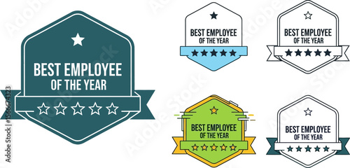 Best employee of the year award vector eps design template for recognition