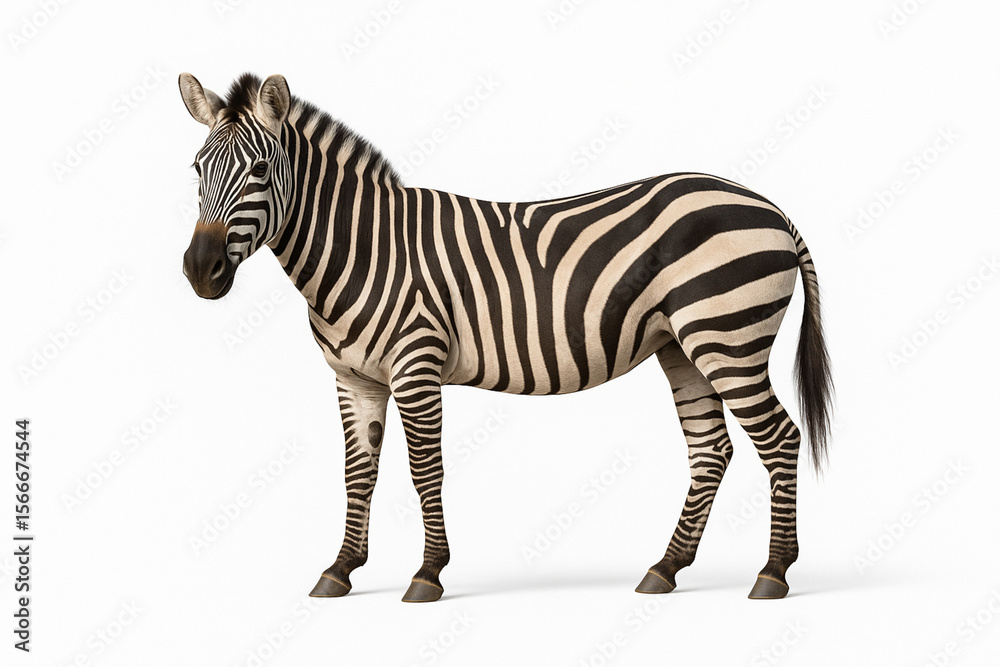 Fototapeta premium Zebra on white background