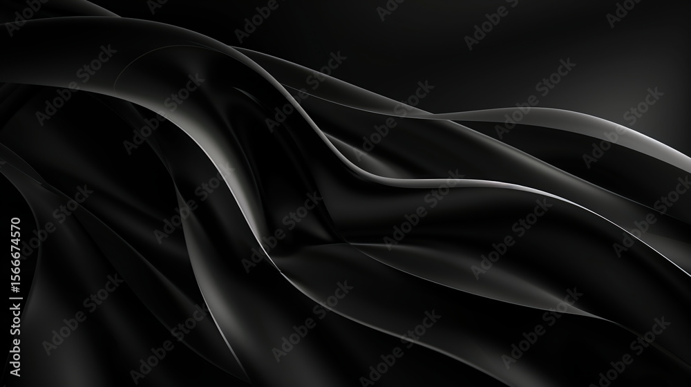 Obraz premium 黒い流線が織りなすエレガントな抽象背景デザイン