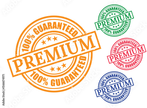 Premium Guarantee Seal Vibrant stamp Branding Assets