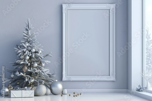 High Resolution Picture of Merry Christmas Poster in a Frame Mockup