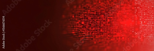 red digital data stream background for technology and cybersecurity concepts