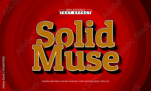 solid muse editable text effect with a simple and modern text style
