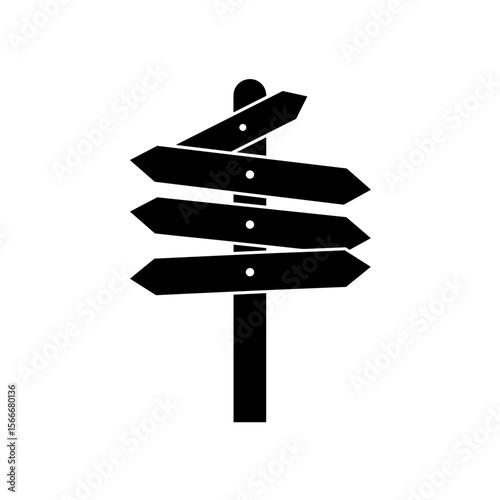 Directional signpost with blank arrows for navigation and guidance  