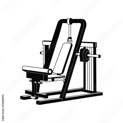 vector illustration of a leg press machine