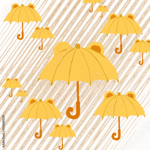 Cute Umbrella and Stripe Pattern
