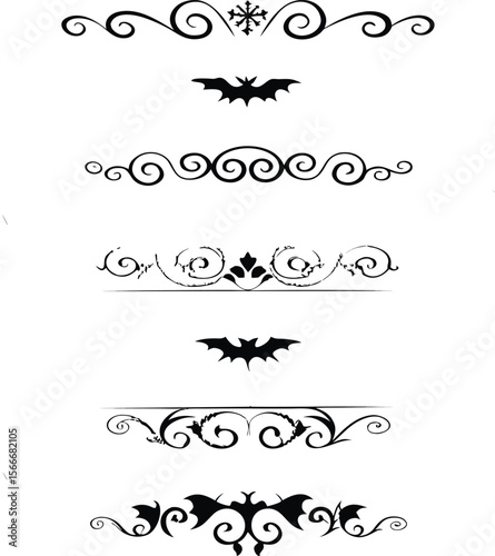 67 Halloween divider Vector