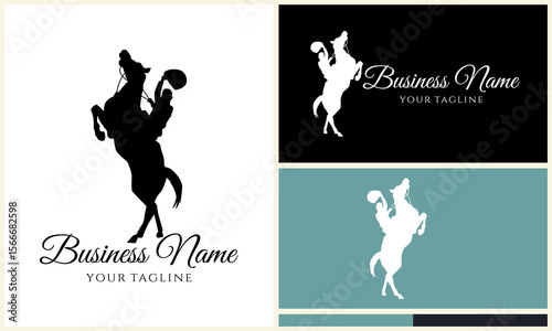 Cowboy Horse Silhouette Logo.