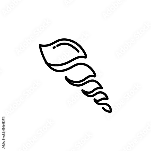 Hand drawn seashell outline illustration