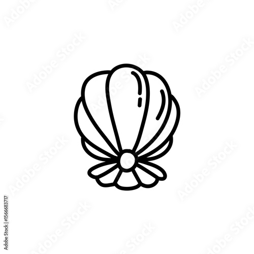 Hand drawn seashell outline illustration
