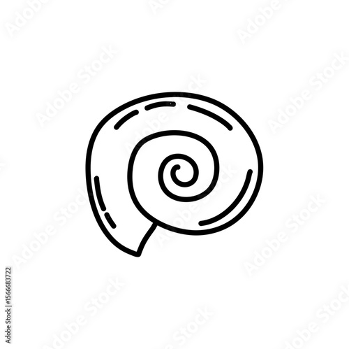 Hand drawn seashell outline illustration