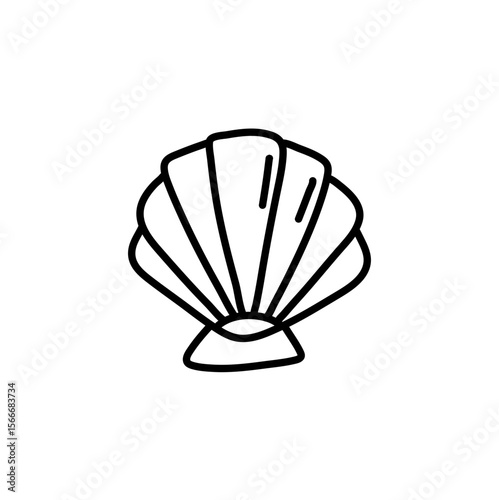 Hand drawn seashell outline illustration