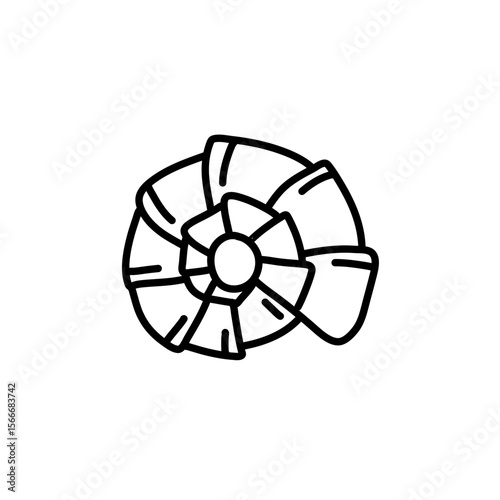 Hand drawn seashell outline illustration