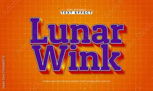 lunar wink editable text effect with a simple and modern text style