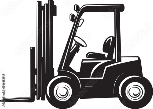 forklift icon clean simple silhouette black vector illustration