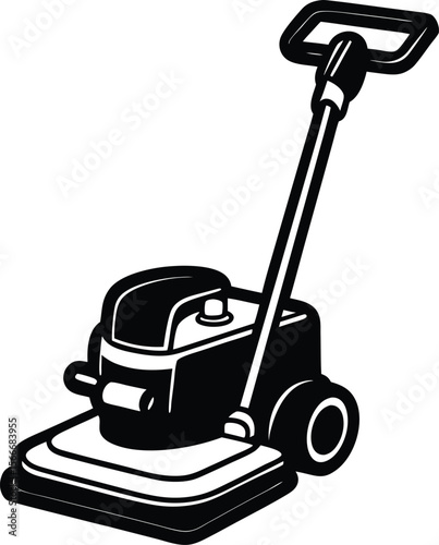 Home cleaning illustration vector silhouette floor buffer machine silhouette