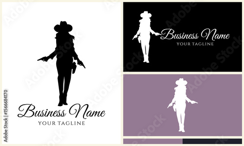 Female Cowboy Silhouette Logo.