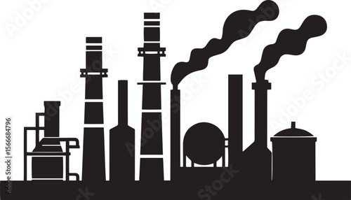 Simple and elegant vector illustration of an industry icon in black.