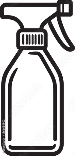 Simple and elegant black vector outline illustration of a spray bottle.